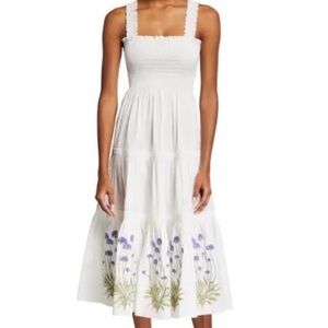 Tory Burch embroidered smocked dress